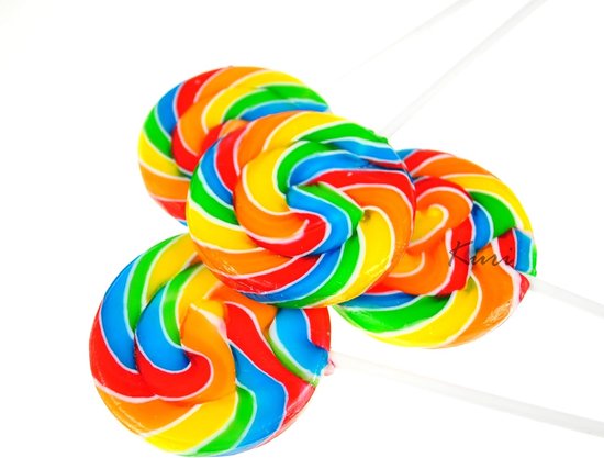 Kleurrijke lollies met zoete smaak - 30 gram - 18 stuks - regenboogspiraal — afbeelding 3