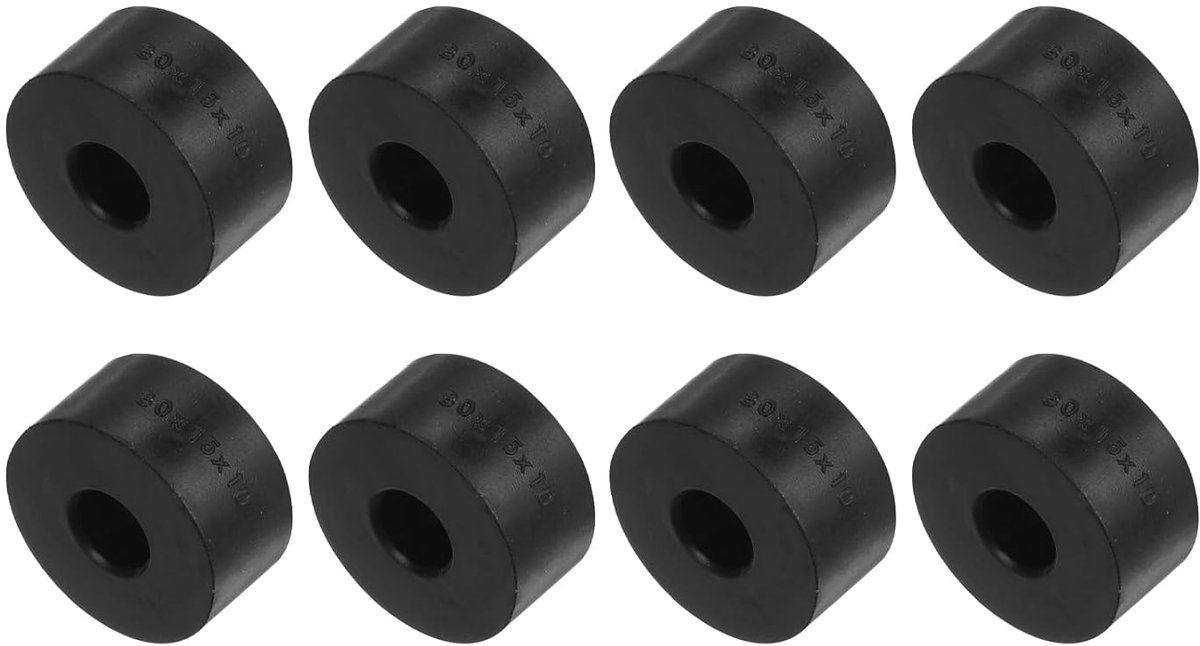 spacers, 8 stuks, 10 x 15 x 30 mm, anti-vibratie-isolatiepads, voor thuis, auto's, bootaccessoires, neopreen, zwart