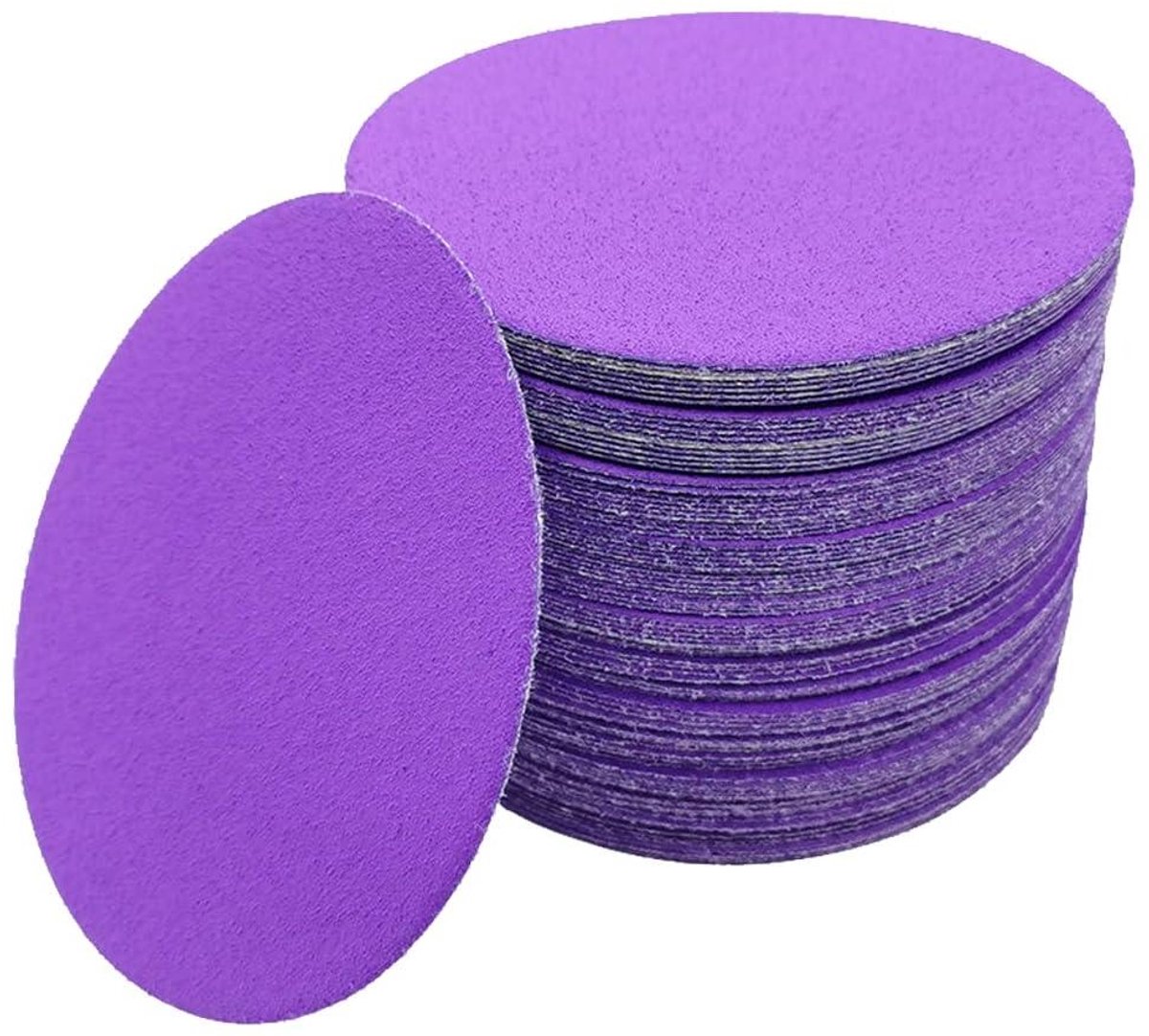 Schuurschijven Rond - Schuurpapier Schijven - Oppervlakken Glad Maken - Nat en Droog Gebruik - 5 Inch 125mm - Paars