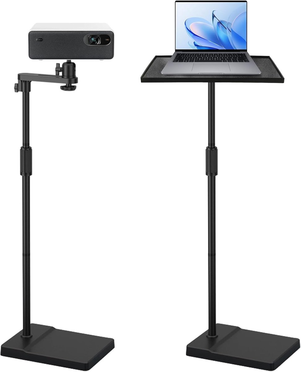 Vloerstatief, Verstelbaar 122-154cm, 360° Draaibaar | Stevig metalen statief voor projector, laptop en bladmuziek, ondersteunt tot 5kg met verstelbare hoogte
