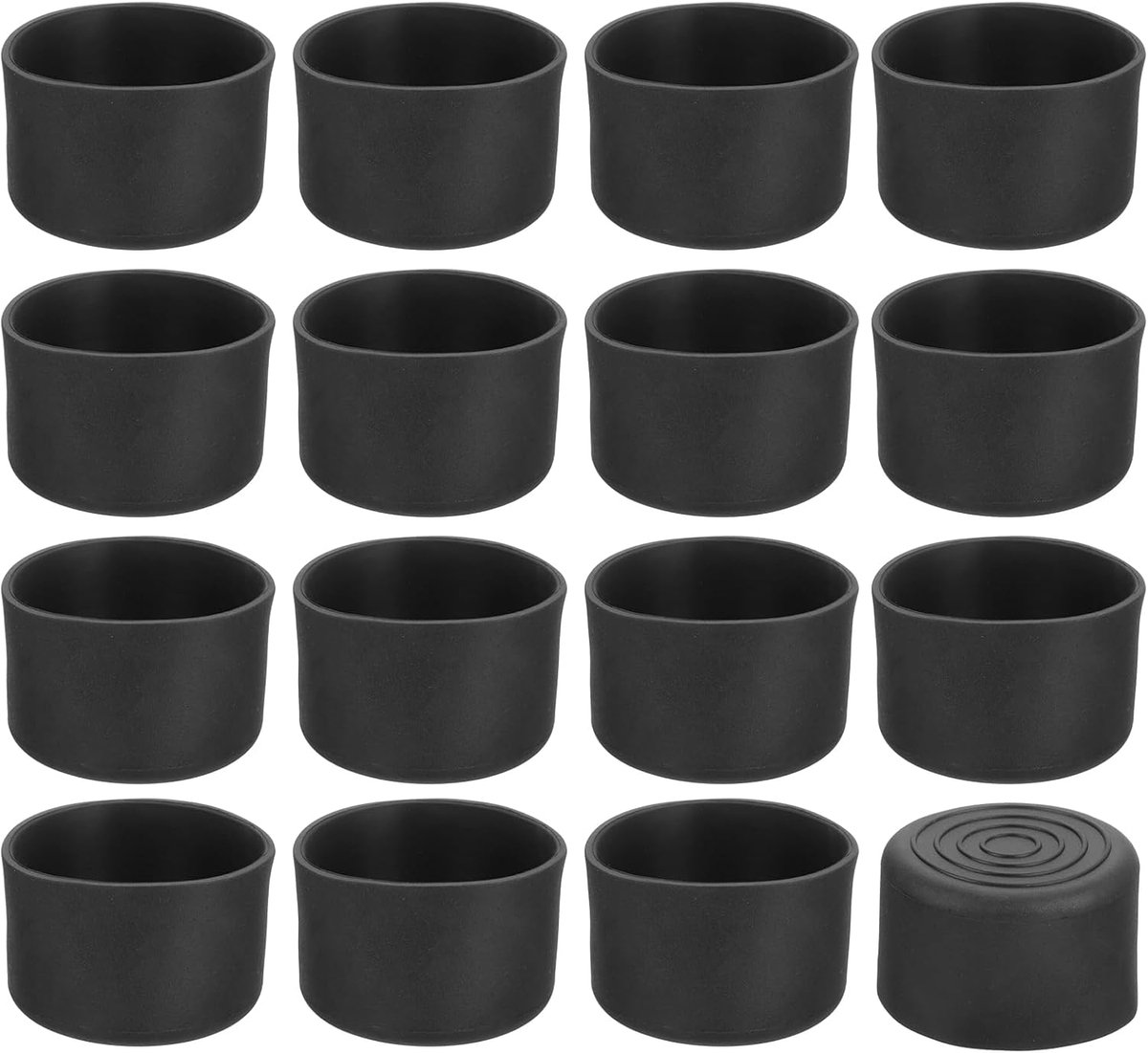 28 stuks voetkappen voor stoelen 35 mm (1-3/8 inch) stoelkappen van pvc, zonder merk, antislip voetkappen voor ronde tafels en meubels, zwart
