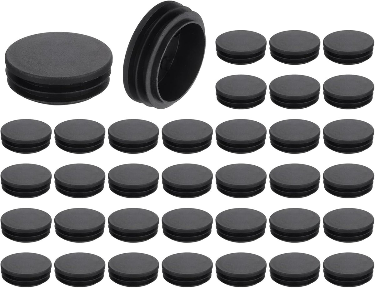 Ronde kunststof doppen, 36 stuks, zwart, 45 mm voor meubelpoten, antislipbescherming voor stoel, bank, tafel, rek