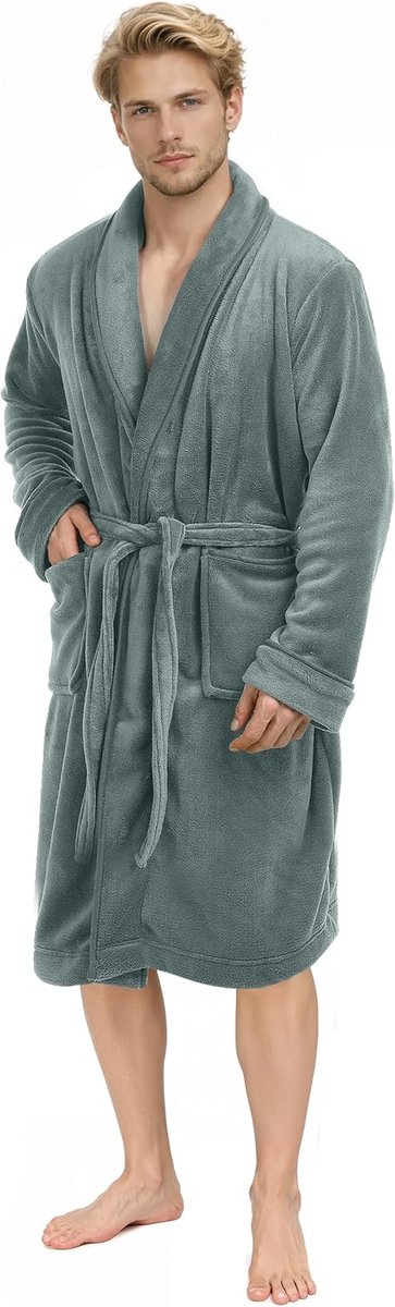 Threads Luxe Heren Sjaal Kraag Kamerjas | Superzachte Fleece Badjas | Gezellige Loungewear en Nightwear | Comfortabele Loungewear en Nachtkleding