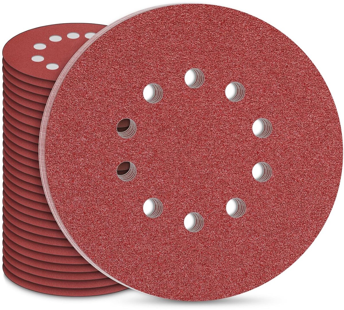 30 Stuks 225mm Schuurschijf, 9 inch Schuurpapier Rond 10 Gaten Schuurschijven P80 Korrel Klittenband Schuurpads voor Wand- en Plafondschuurmachines | Voor droogbouwschuurmachine, excentrische schuurmachine, schuurgiraffen