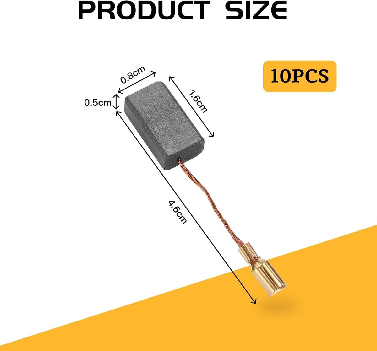 10 stuks houtskoolborstels, universeel gereedschap voor elektromotor S1M-FF03-100A/6-100, M1Q-FF85, afmetingen 16 x 8 x 5 x 46 mm, hoge geleiding en duurzaamheid