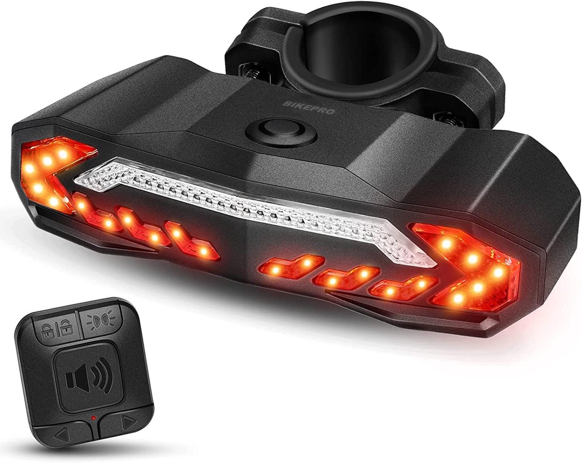 Fietsachterlicht met knipperlicht en alarm - IP54 waterdicht - USB oplaadbaar - optimale veiligheid - SnelShoppen