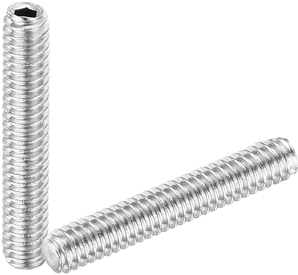 10 stuks zeskantige inbussleutel, M2 x 12 mm legering staal kop-binnenzeskantschroeven platte punt putschroef voor deurgrepen, lampreparatie, zilver