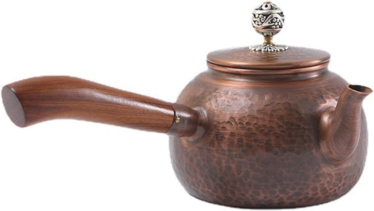 Koperen waterkoker - Theepot koper - Thee zetten - Brede stabiele basis - 600 ml - Koper