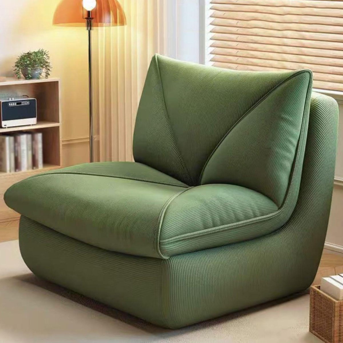 Zitzak met Memory Foam - Lounge stoel Vloerbank - Ontspannen Lezen - Ergonomisch Ontwerp - Groot formaat - Groen