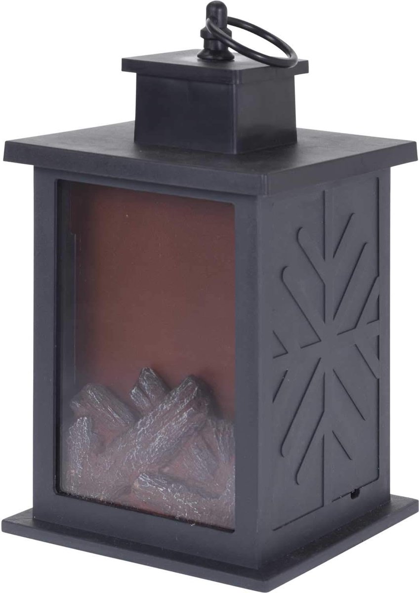 Decoratieve LED sfeerhaard - 25 cm - polypropyleen - met timerfunctie - ideaal als nachtlampje - ShopVlot