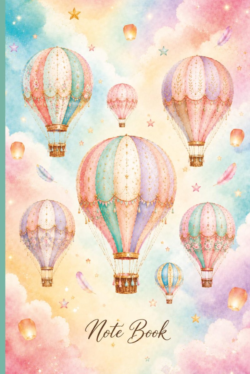 Notitieboek 6 x 9 Inch - Luchtballon ontwerp - Perfect voor schrijven en notities - Ideaal voor school en werk - ShopVlot