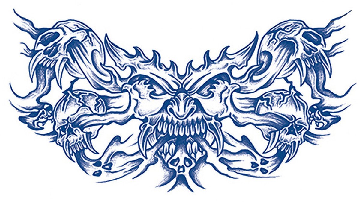 Tijdelijke tattoo Skull stoer 2 weken
