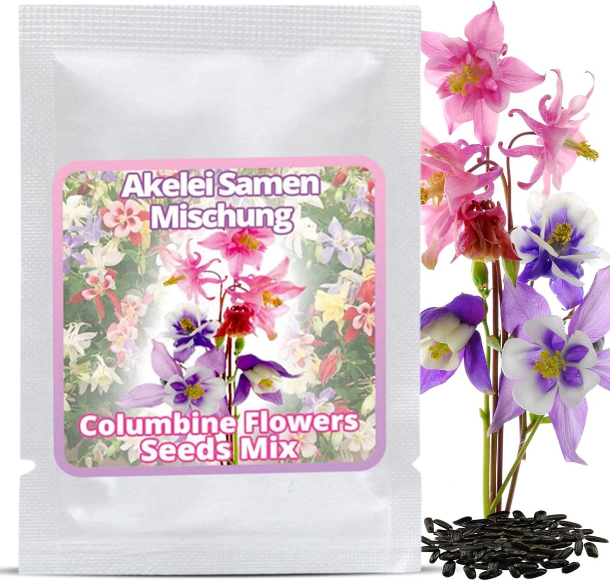 Akelei zaden gekleurde mix - 50 stuks - winterhard - kleurrijke tuinbeplanting - ShopVlot