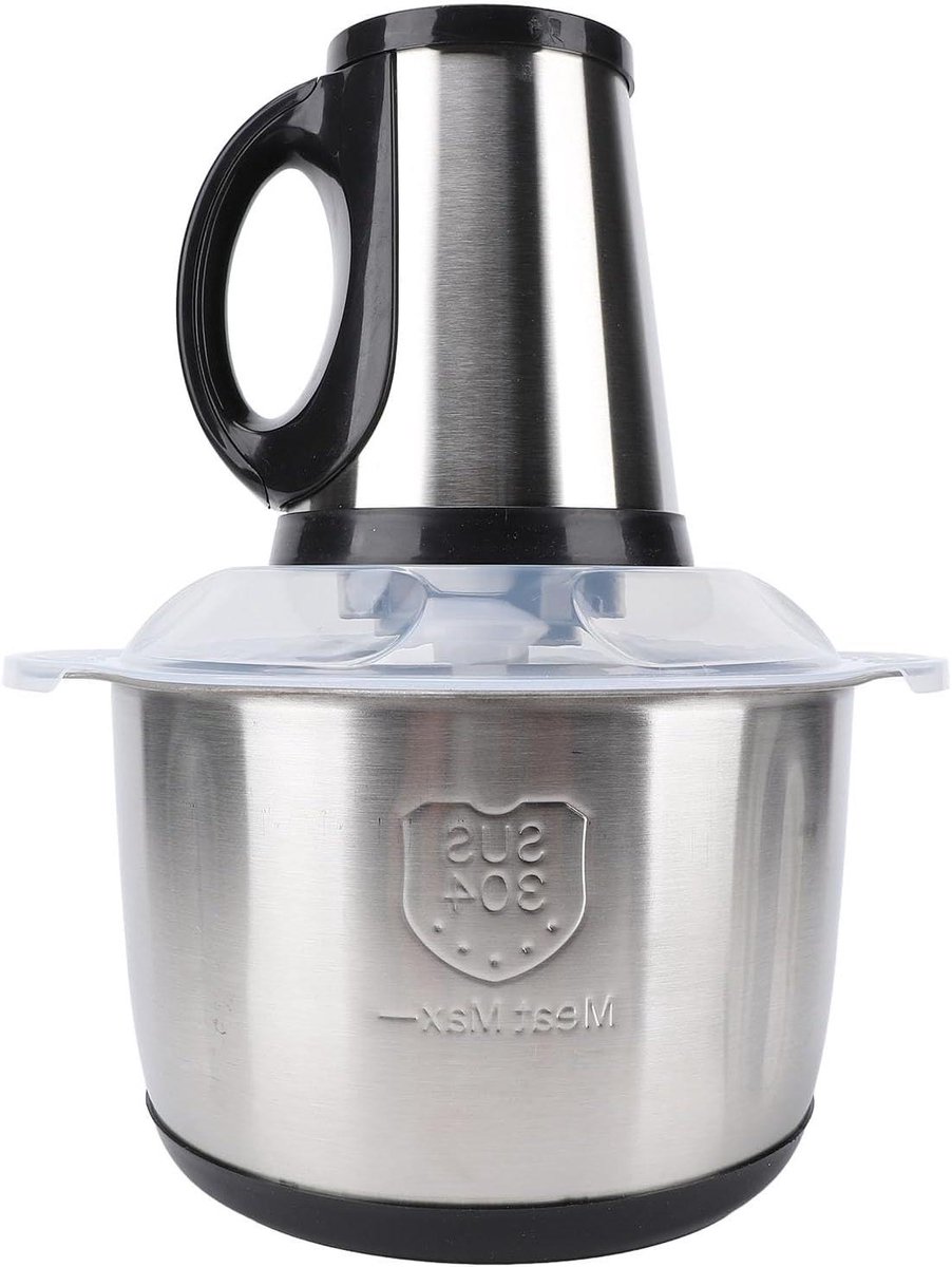 Keukenmachine - Voedselverwerker Hakmolen - Maaltijden Bereiden - 5L RVS Kom - 500W - Zilver