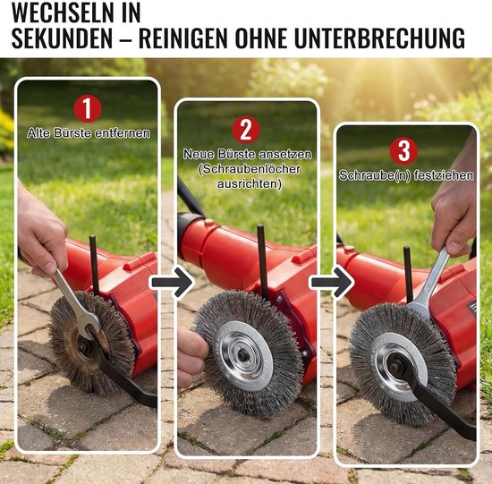 Roestvrijstalen borstels 2-pack - vervangende borstel voor Einhell - professioneel reinigen van voegen - ShopVlot — afbeelding 4