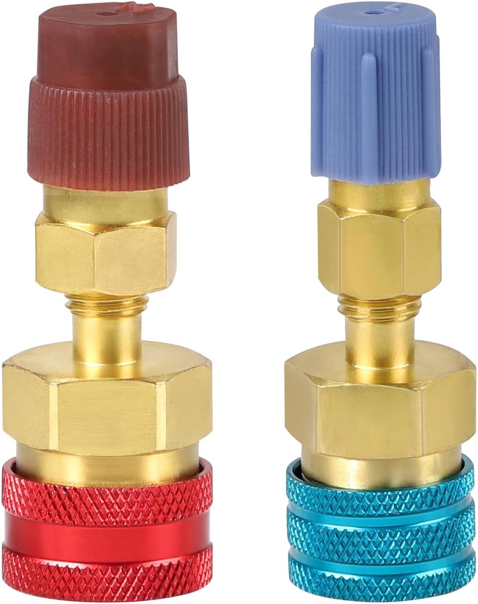Snelkoppelingen R1234YF Set van 2 - Messing Adapter R1234yf naar R134a - Voor auto koelvloeistof systeem - ShopVlot
