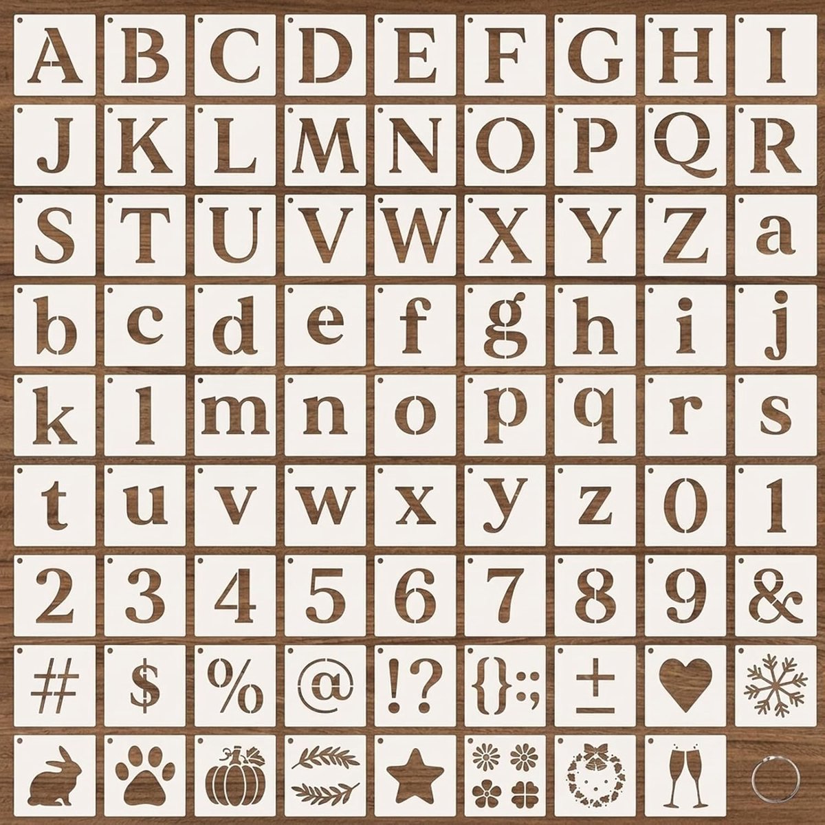 Lettersjablonen 80 stuks - groot 7,6 cm - herbruikbaar PET - ideaal voor schilderen en doe-het-zelf - ShopVlot
