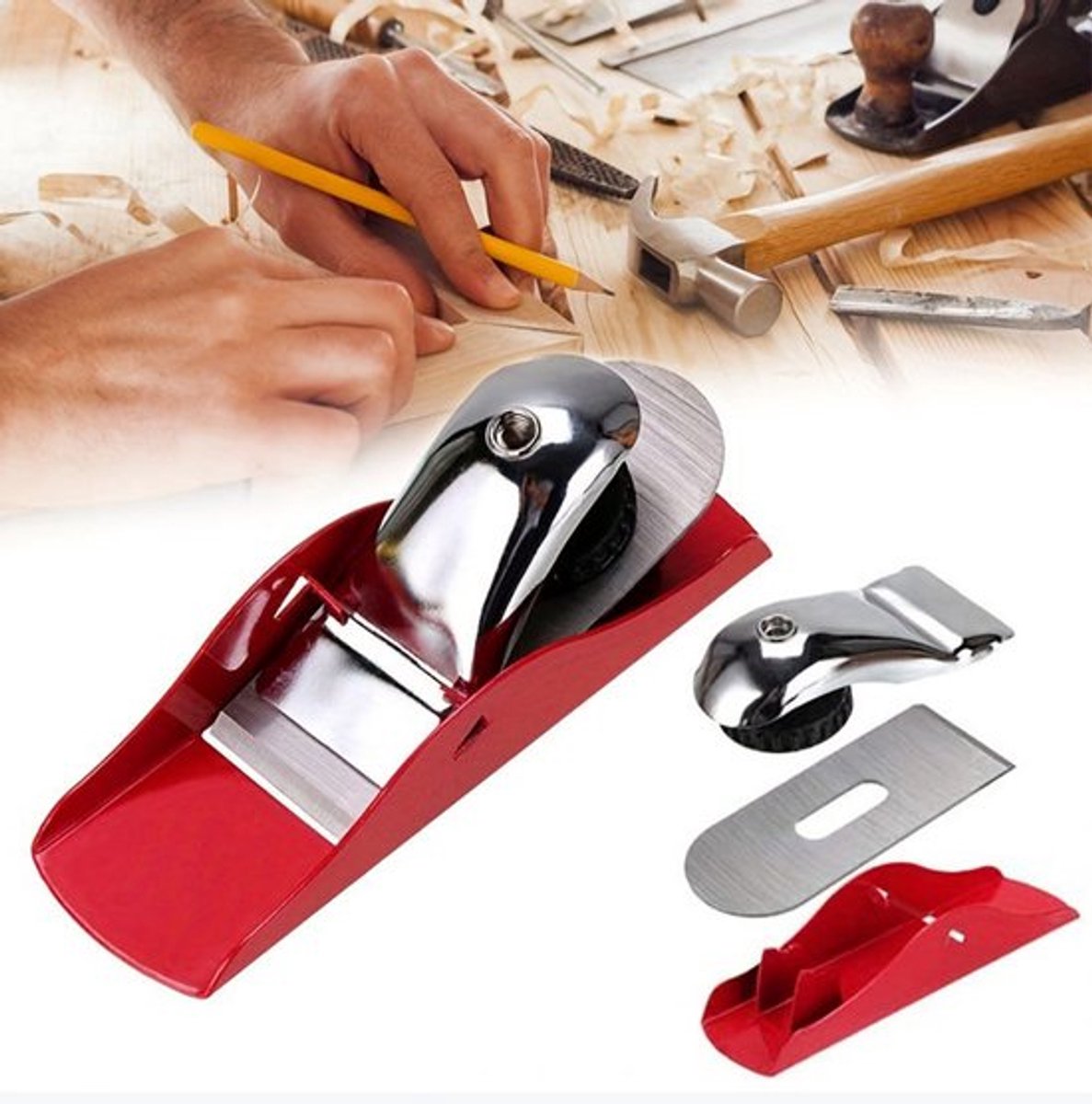 1 stuk - Handschaaf - Mini stalen houtschaaf - houtbewerking schaaf - doe-het-zelf handgereedschap voor houtbewerkers