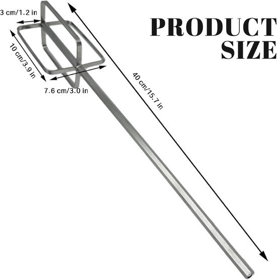 Boormixer Bevestiging - Roerstaaf Garde - Mengen van Materialen - Versterkt Roestvrij Staal - 45 x 7 x 7 cm — afbeelding 3
