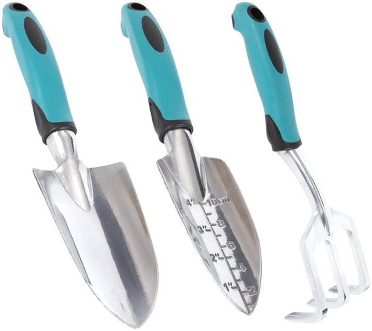 Tuingereedschap, tuingereedschapset, lichtgewicht aluminiumlegering, roestbestendig, tuingereedschapset, ideaal tuincadeau, tuingereedschap met handschoenen (donkergroen, 3-delig)