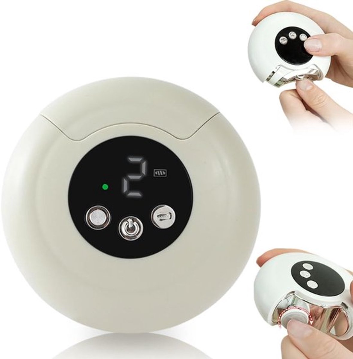 Nagelknipper - 2-in-1 Elektrische Nagelknipper met LED-verlichting en LCD-display - 3 Snelheden Automatische Nageltrimmer - Oplaadbaar via USB - Veilig voor Baby, Kinderen en Ouderen - Beige