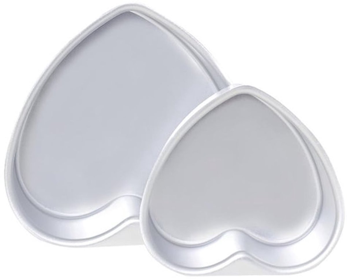 Hartvormige Cakevormen - Voor Taarten - 2 Stuks - Aluminium - 5/6 Inch