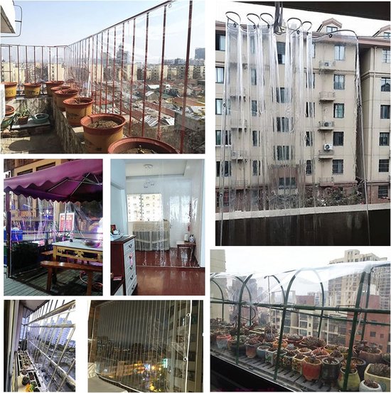 Transparant Dekzeil - PVC Zeil Balkon - Buiten Beschermen - Waterdicht UV-bestendig - 230x200cm - Helder
