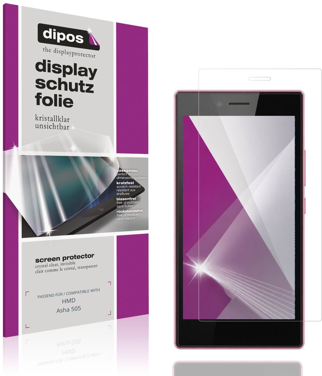dipos – 4x Beschermfolie geschikt voor HMD Asha 505 | Krasbestendige & heldere Screenprotector Ultra-Thin