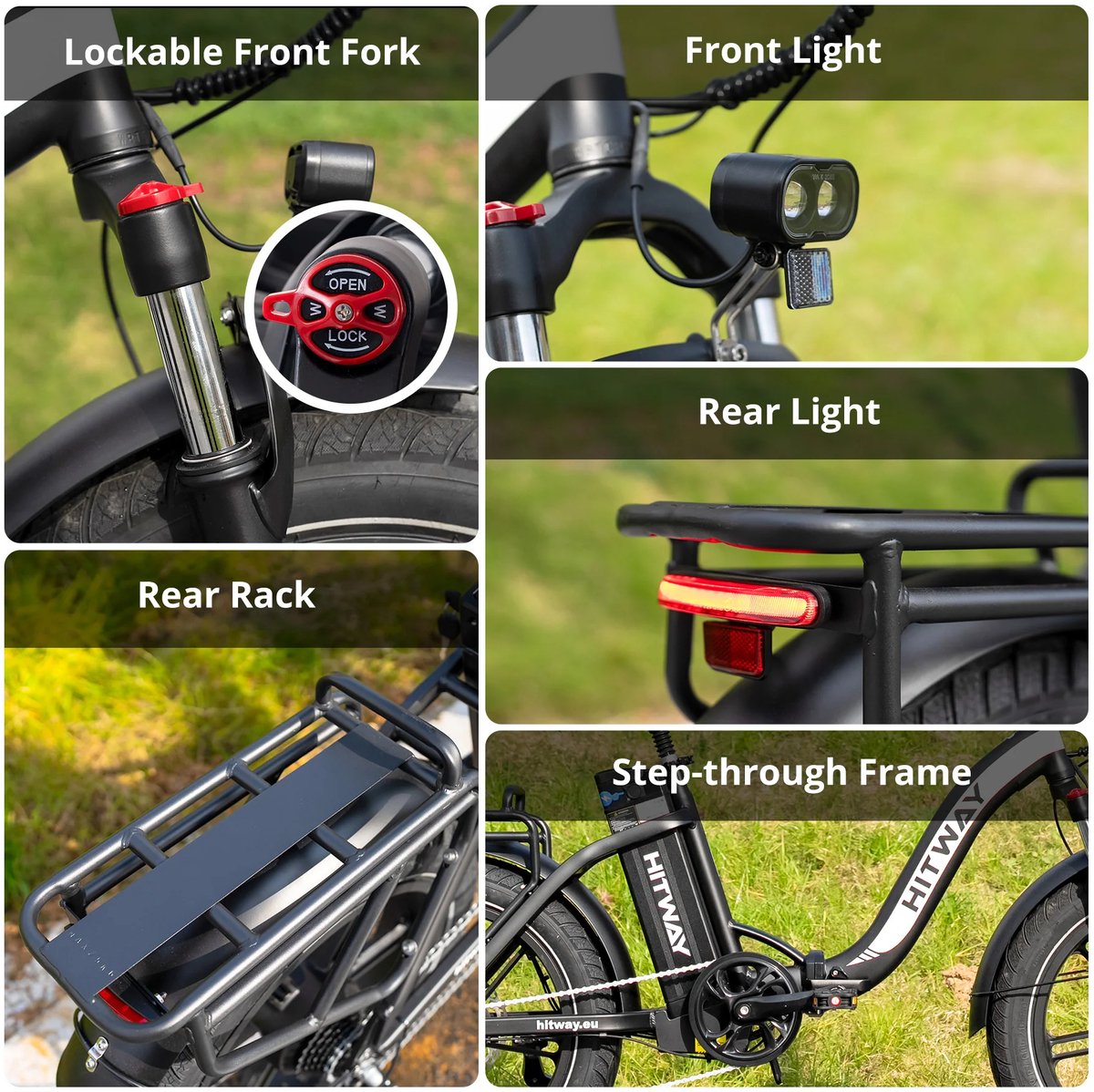 Hitway Elektrische Fiets BK6S Plus - 20*4.0 Inch Fat Tire City Commuter EBike met Afneembare 48V 25 Ah Lithium Batterij - Opvouwbaar Mountain E-Bike met 250W Motor - 7 Versnellingen - IP54 Waterdicht - afbeelding 2
