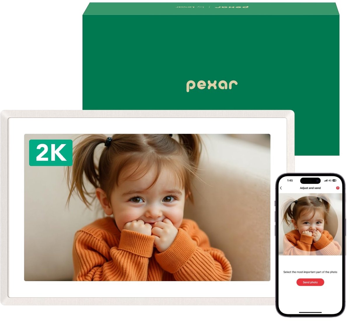SnelShoppen - Digitale Fotolijst 2K IPS-Touchscreen 11 Inch Ontspiegeld Wifi met 32GB Geheugen voor Thuis, Perfect als Geschenk voor Foto's en Video's