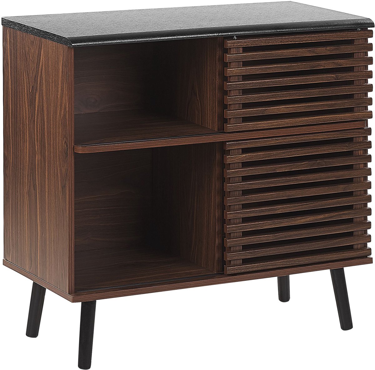 Beliani PERTH - Sideboard - Donkere houtkleur - MDF Bruin