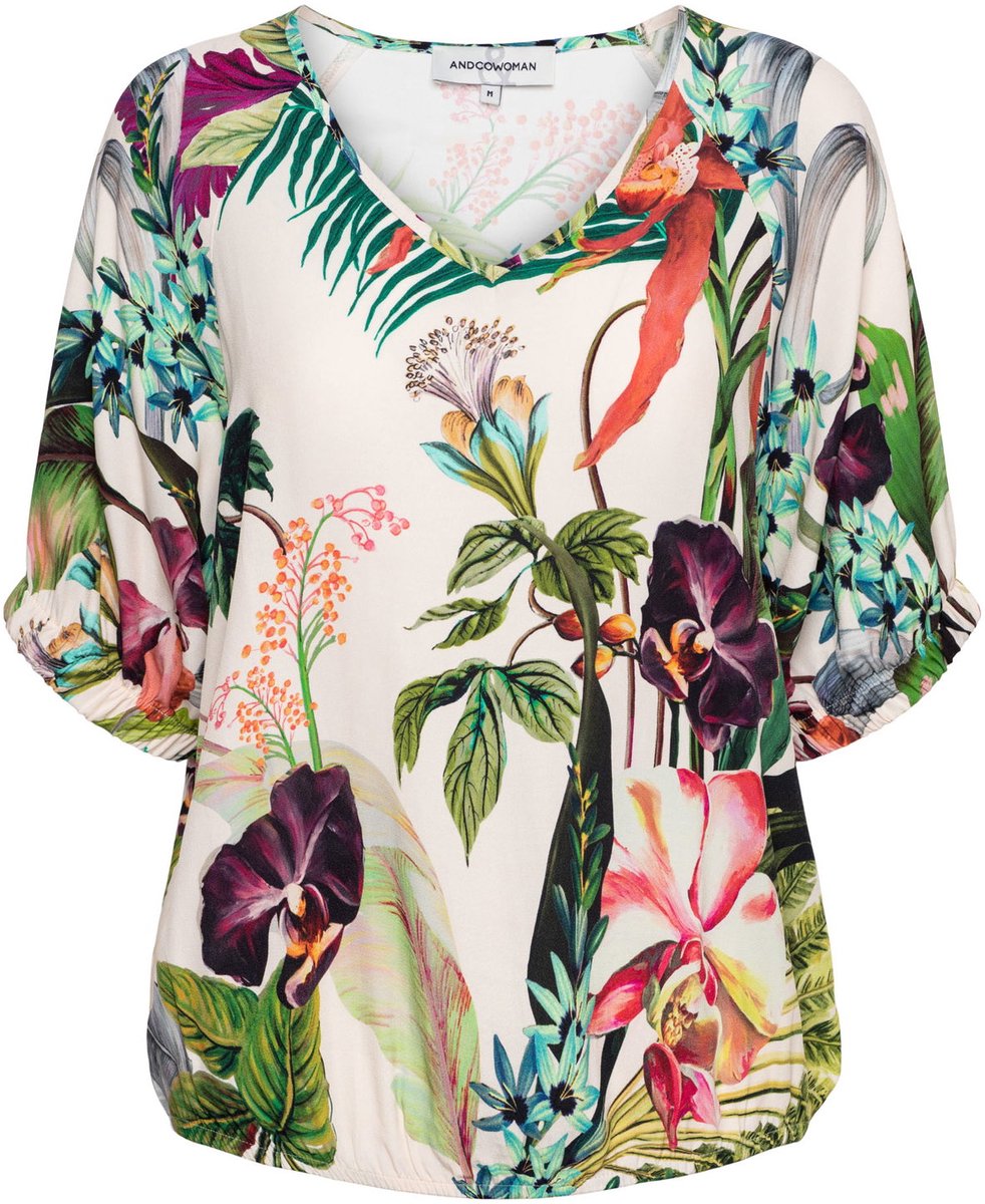 &Co Woman AGNES FLOWER - Top - XS - Beige