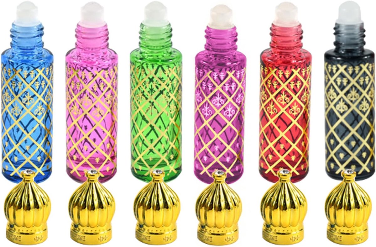 SnelShoppen - Viagem Essenciais Roll-on glazen flessen, 8 ml, 6 stuks - Draagbare roller-applicator voor etherische oliën, transparant glas, ideaal vo
