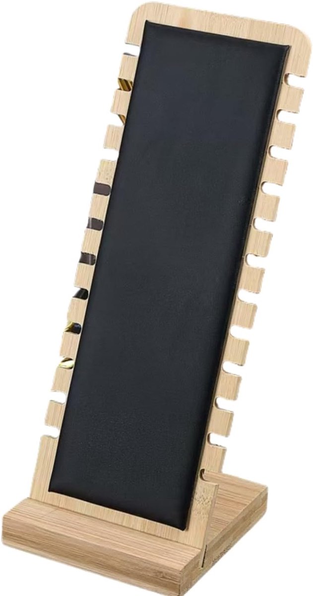 SnelShoppen - Jewellery Stand 26x10 cm - Organisator voor Sieraden, Ketten, Armbanden, Display Houder - Zwart - Houten Sieraad Organizer voor Thuis en