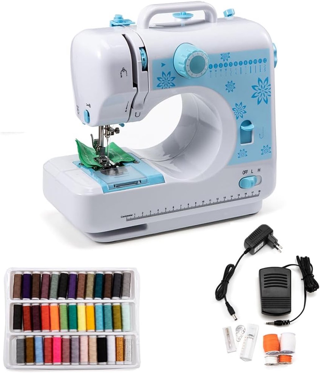 SnelShoppen - Kleine Elektrische Naaimachine voor Beginners met 12 Steekpatronen - Handheld Mini Naaimachine voor Kinderen, DIY Kleding, Baby Kleding,