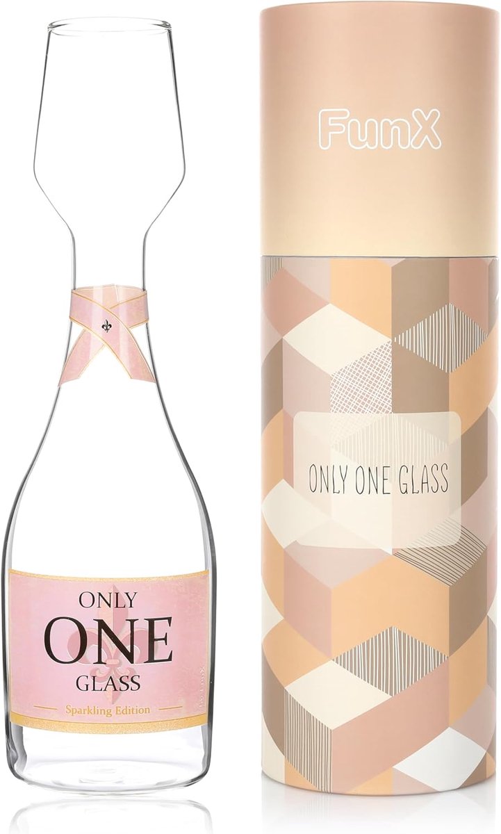 SnelShoppen - XXL Champagneglas 750ml - Only One Glass - Grappig Cadeau voor Vrouwen - Verjaardagscadeau voor Moeder, Vriendin en Zus - Feestelijke Gl