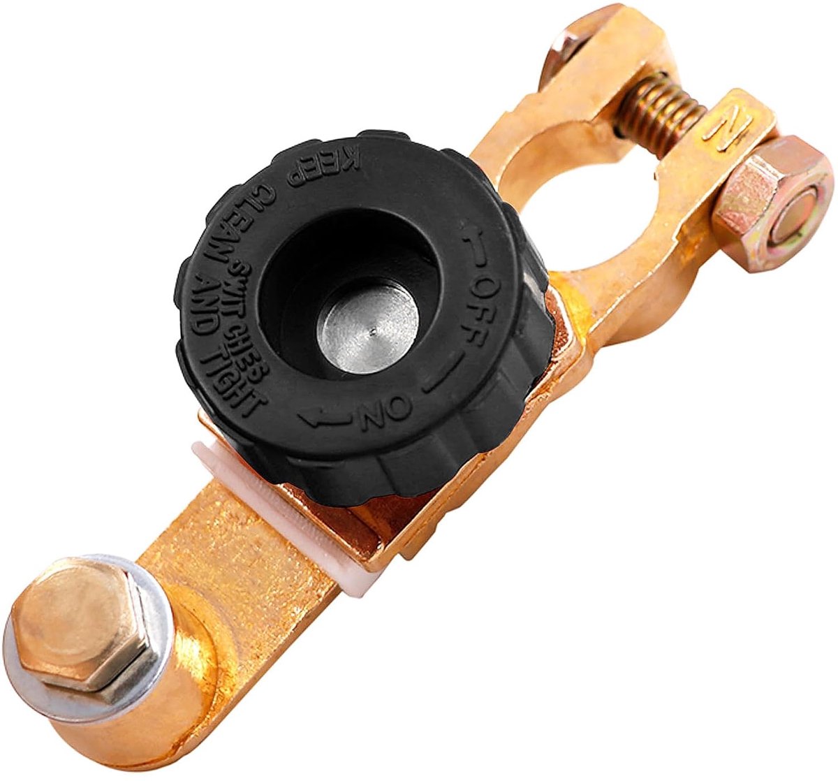 SnelShoppen - 12V Accuschakelaar - Batterijscheider voor Auto, Truck, Boot - 400A - Koper Coating - Geschikt voor 6V, 12V, 24V - Duurzaam en Betrouwba
