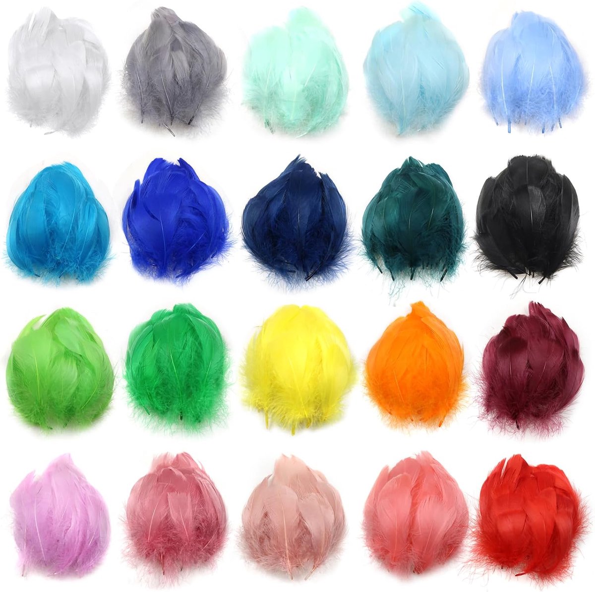 SnelShoppen - 240Pcs Kleurrijke Natuurlijke Veertjes voor DIY Creaties - Feathers voor Dromenvangers, Bruiloft Decoratie, Handwerk, 6-12 cm