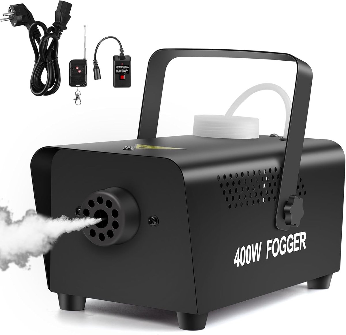 SnelShoppen - Smoke Machine 400W Mini Rookmachine met 2 Afstandsbedieningen voor Feesten, Halloween, Bruiloften, Kerst en Disco's