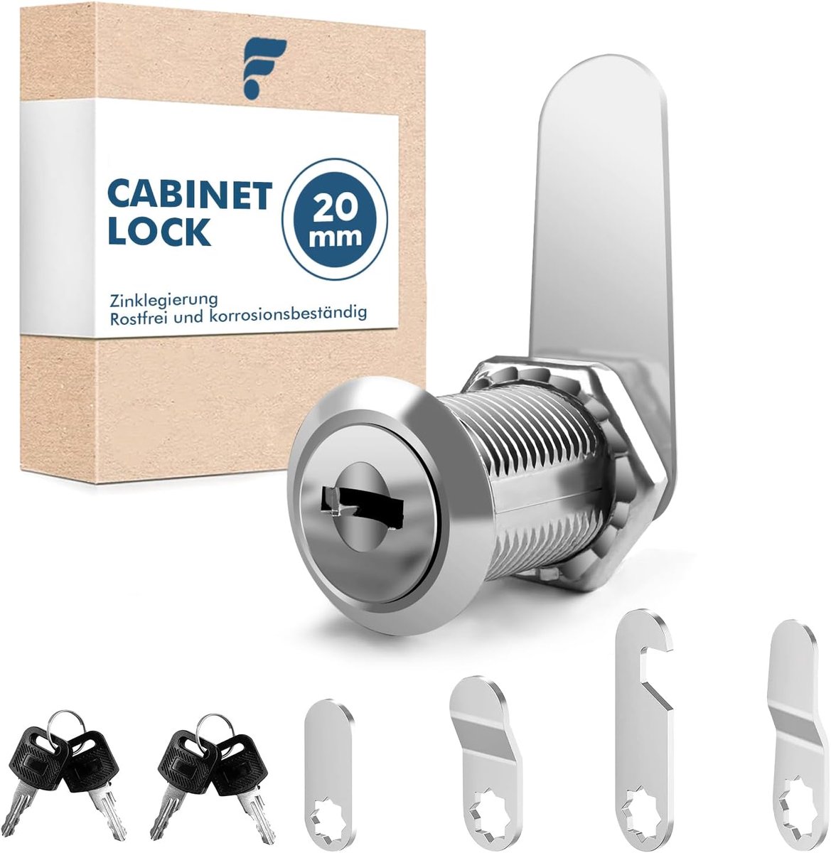 SnelShoppen - Letterbox Lock 20mm met 4 Sleutels en 5 Verschillende Latches voor Veilige Post, Geschikt voor Mailboxen tot 16mm Dikte