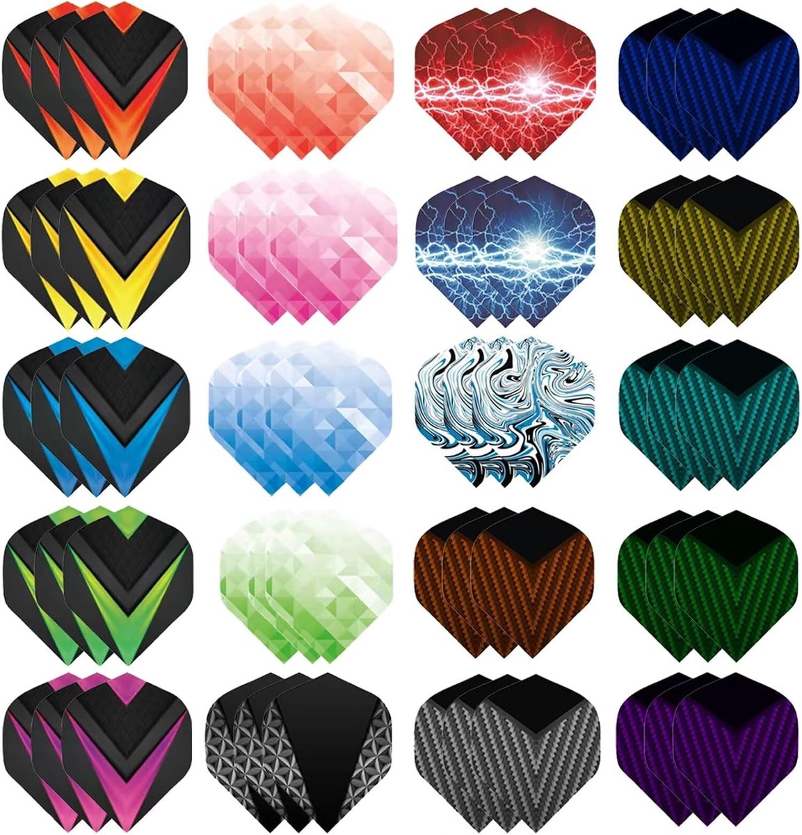 SnelShoppen - Dart Flights Set 60 Stuks - PET Standaard Dart Accessoires - Slim en Soft Steel Dart Flights - Perfect voor Beginners en Professionals