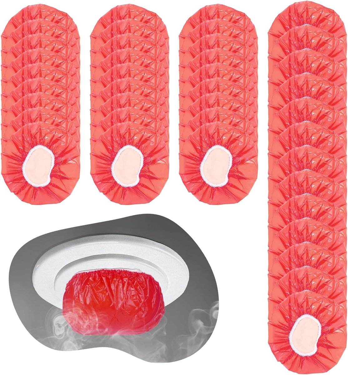 SnelShoppen - Pack van 40 Herbruikbare Rookmelder Covers - Plastic, Rood, Stofbescherming voor Thuis, Keuken, Koken, Bakken - Effectieve Bescherming t