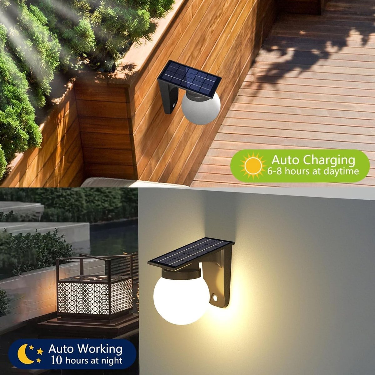 Helder Sferisch Wandlicht voor Buiten met Dusk tot Dawn Sensor, Dimbare Beveiligingsverlichting, Waterdicht en Ideaal voor Terras en Tuin