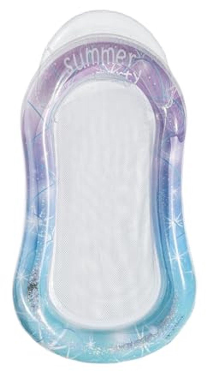 LISM-Deze opblaasbare zwembadmatras voor volwassenen is gemaakt van lichtgewicht PVC met een bodem van gaas en een ruim ontwerp, waardoor hij perfect is voor waterspelletjes en ontspanning.