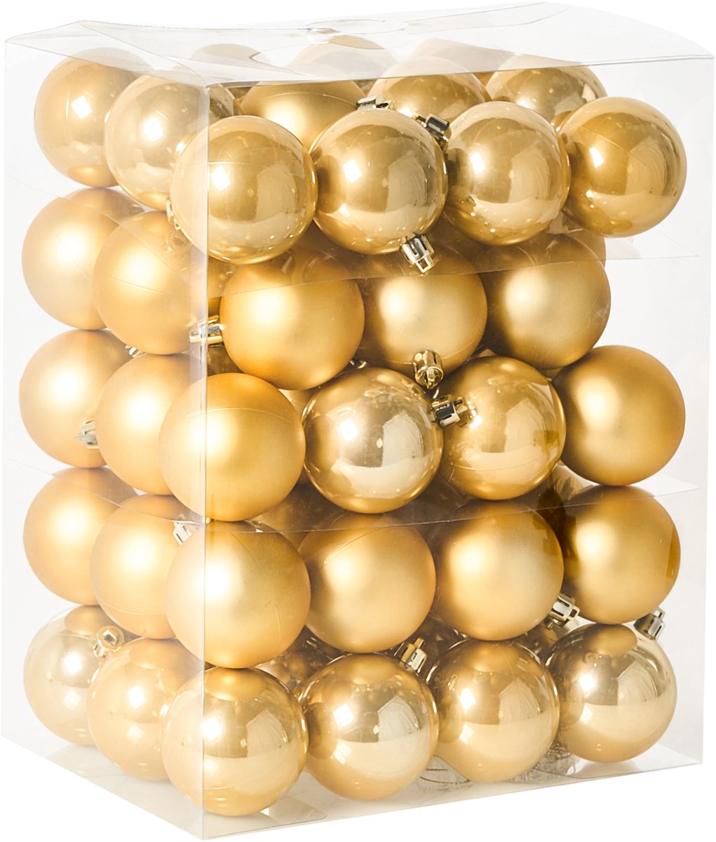 FEGEN - Set van 60 kerstballen - Goud - Synthetisch materiaal