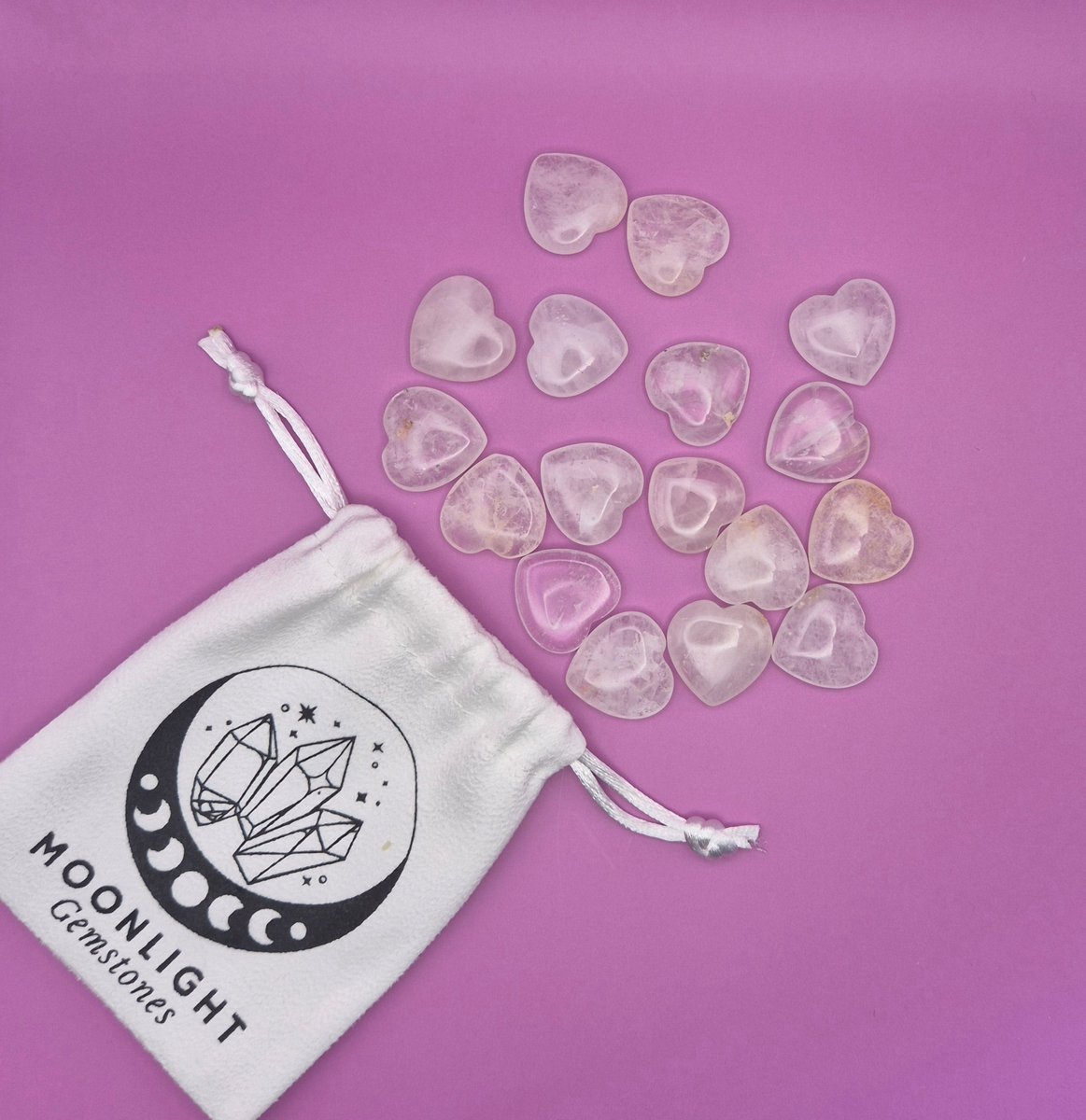 Mini Heart - Clear Quartz pocketstone worry stone
