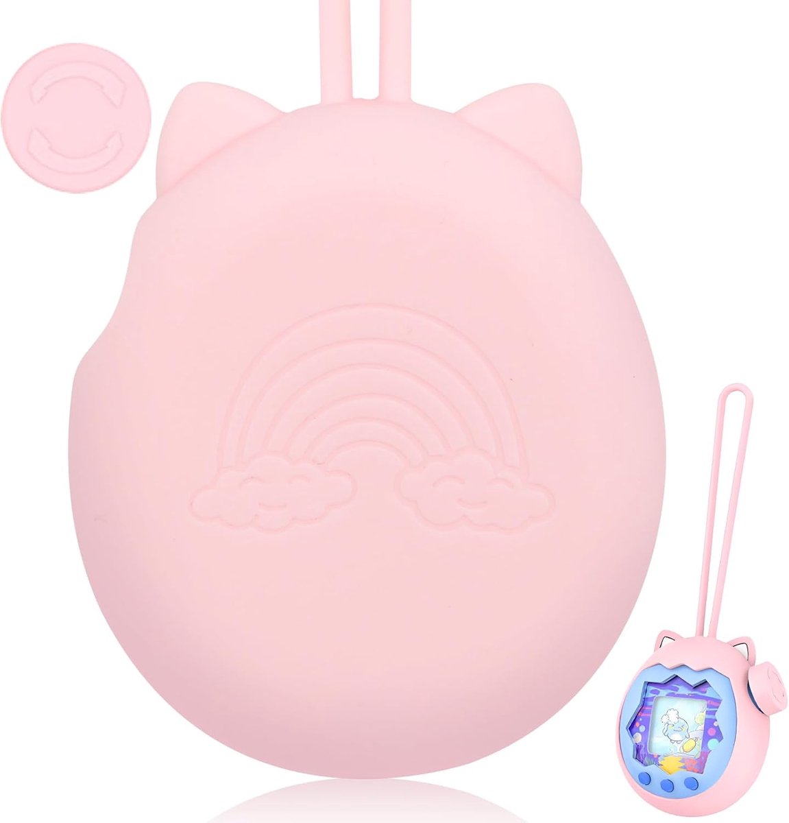 SnelShoppen - Silicone Hoes voor Tamagotchi Paradise - Roze Design met Polsbandje, Wasbaar en Schokbestendig - Ideaal Cadeau voor Handheld Gamer Liefh