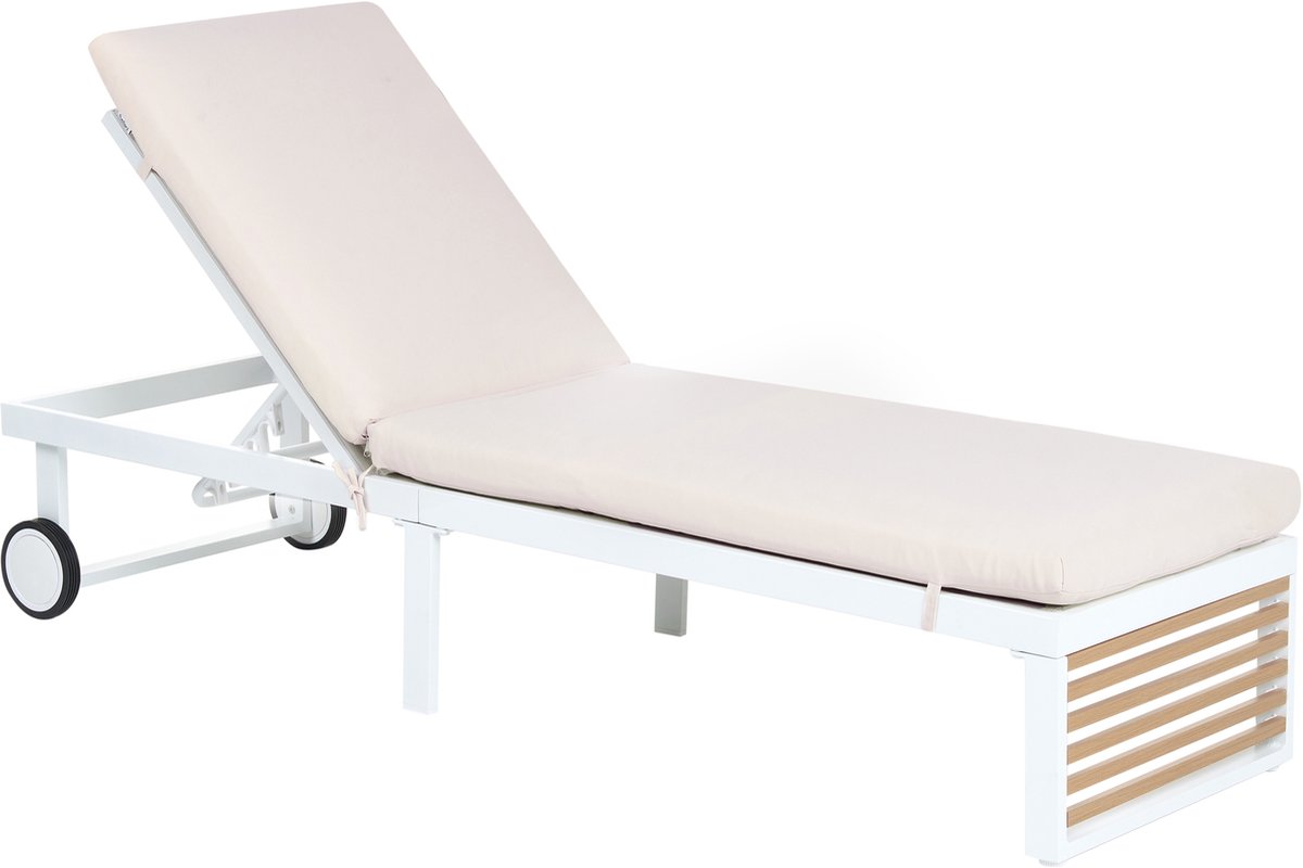 VERDELLO - Tuinligstoel - Beige - Aluminium