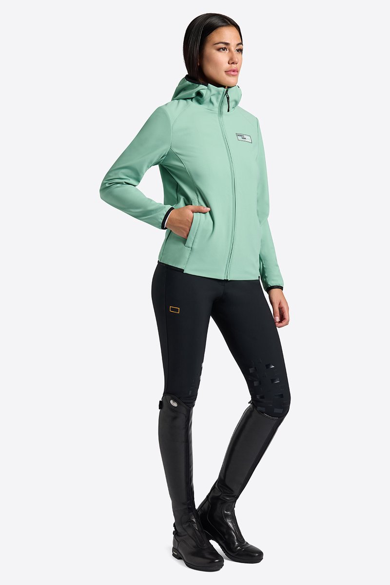RG SS25 Jersey Hooded Zip Softshell Jas Dames Groen
