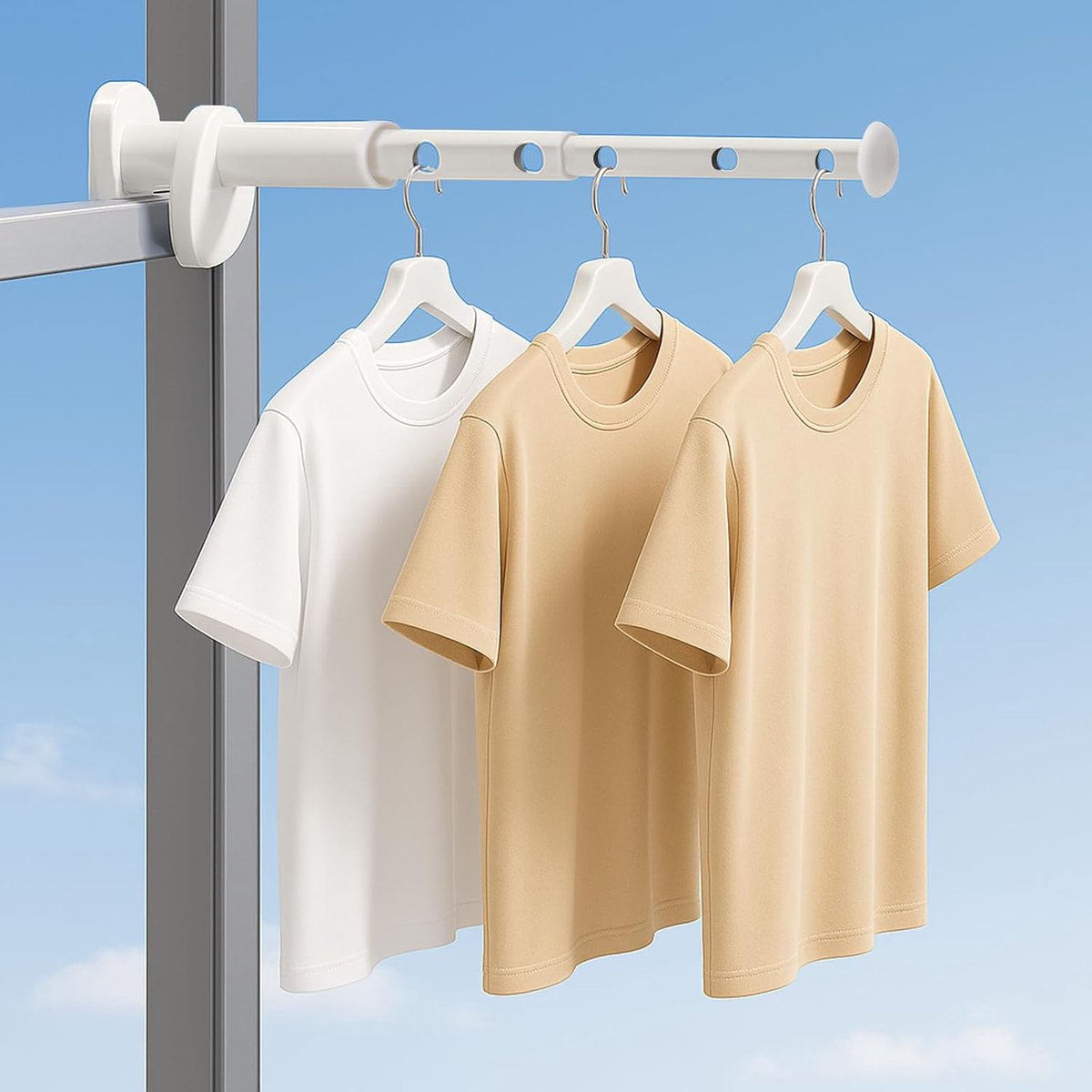 SnelShoppen - Mini Droogrek voor Reizen, Uitbreidbaar en Ruimtebesparend, Wanddroger voor Balkon, Camping en Thuis, Geschikt voor Tot 7 Kledingstukken